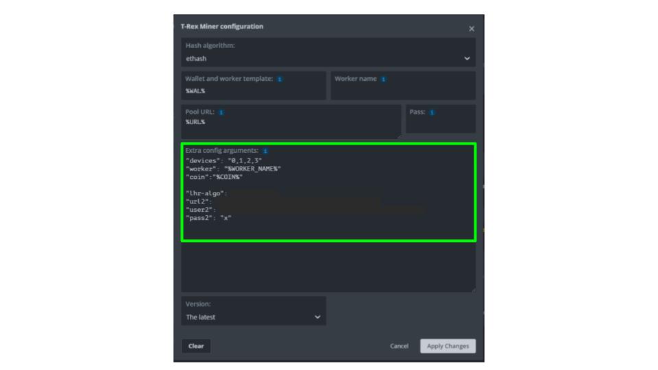 Hive OS T-Rex Dual Mining Setup - Step 5